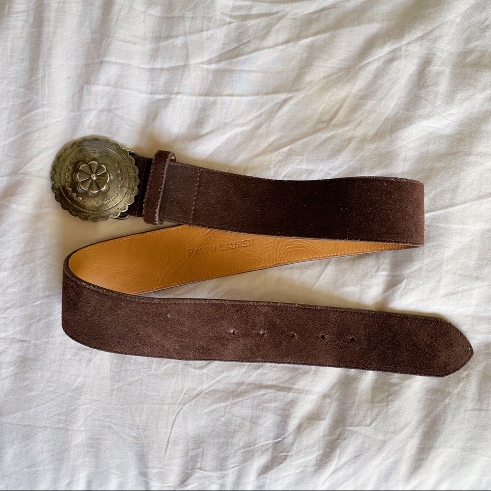 Vintage style Ralph Lauren brown suede belt